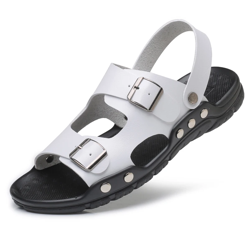 Сандалии мужские дышащие повседневные пляжные туфли без застежки с подсветкой