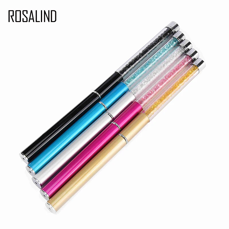 Щетка для ногтей ROSALIND с чехлом алмазная металлическая акриловая ручка резьба