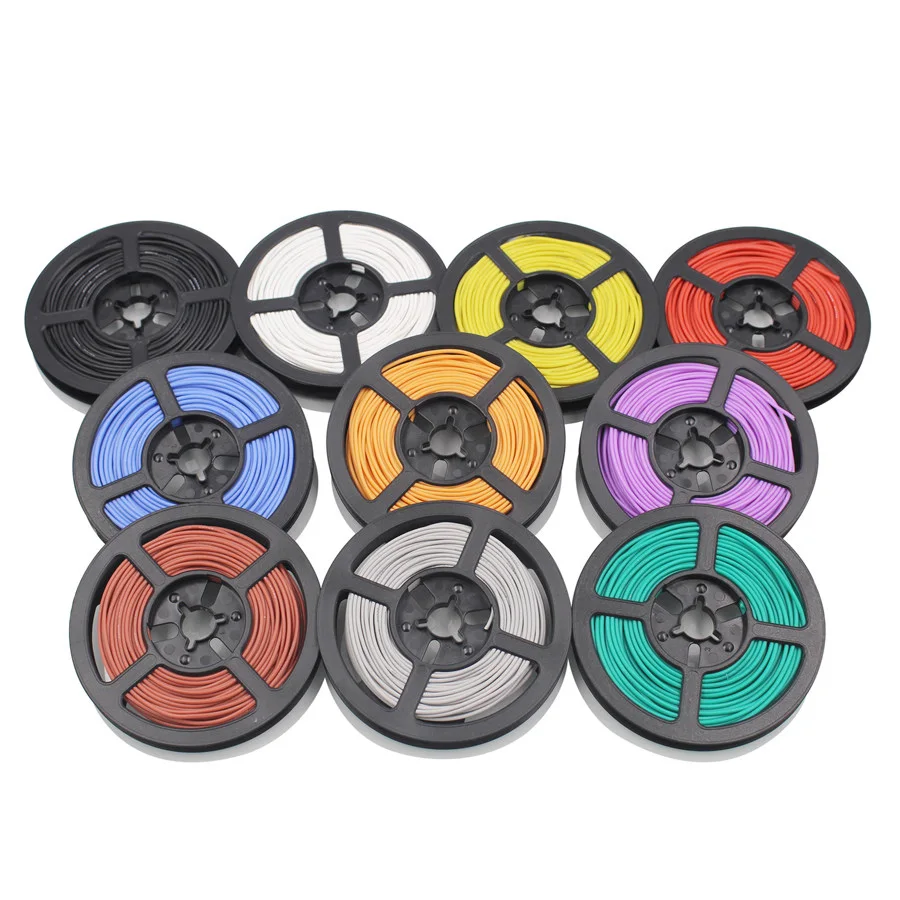 

100 meters 26AWG flexible silicone wire and cable tinned copper wire stranded wire 10 color optional DIY wire connection