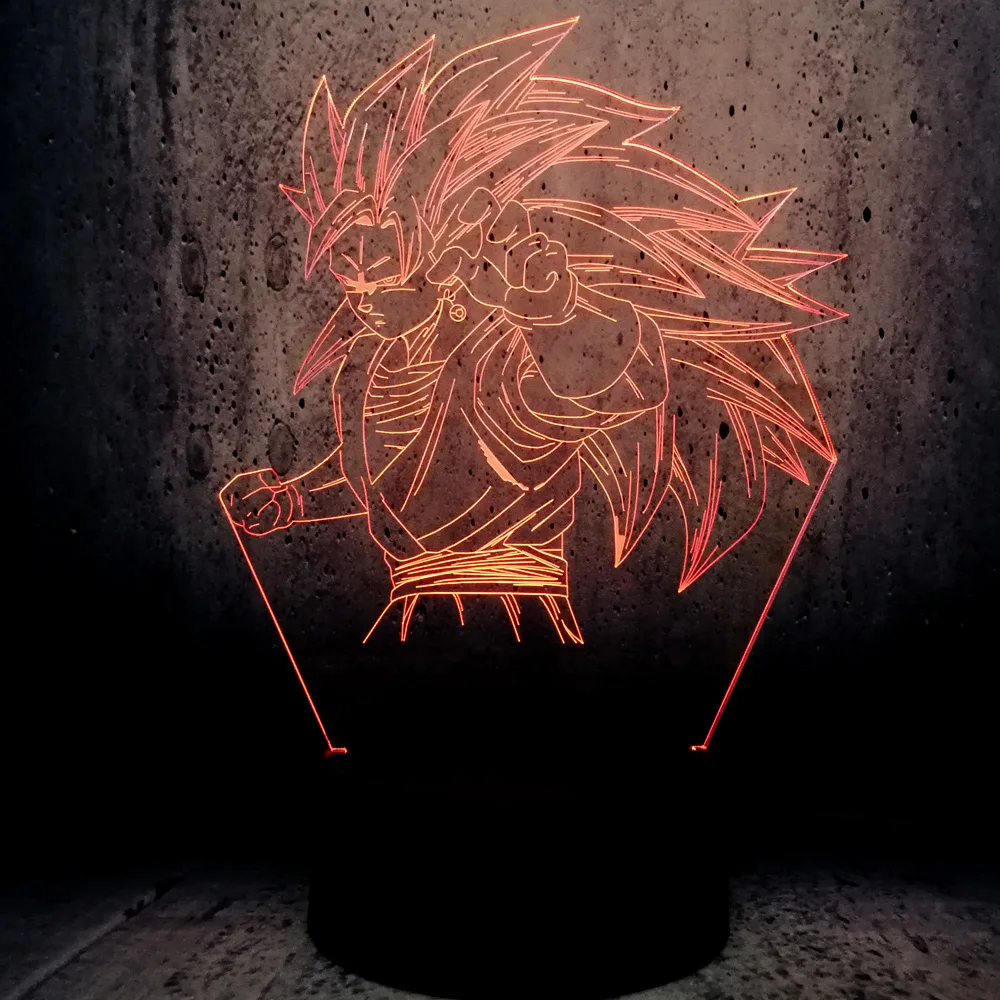 Мультфильм Жемчуг дракона Иллюзия luminaria de mesa 3D LED USB настольная лампа фигурка Бог