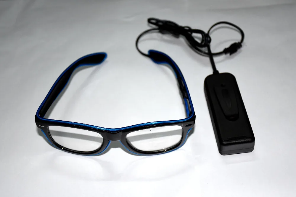 Модные неоновые очки EL Wire со светодиодной подсветкой в форме затвора светящиеся