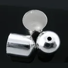 Милая коробка Doreen 100 шт., серебристые концевые Концевики для ожерелья, колпачки для бусин 10x11 мм (подходит для 9 мм) (B04310)