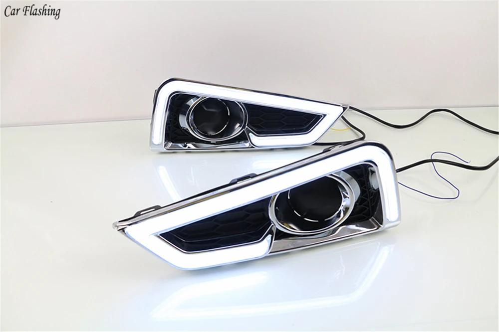 Автомобильная проблесковая 1 набор 12V ABS светодиодный для Honda City Grace DRL Вождения освещают светильник Дневной светильник с желтым сигналом поворота