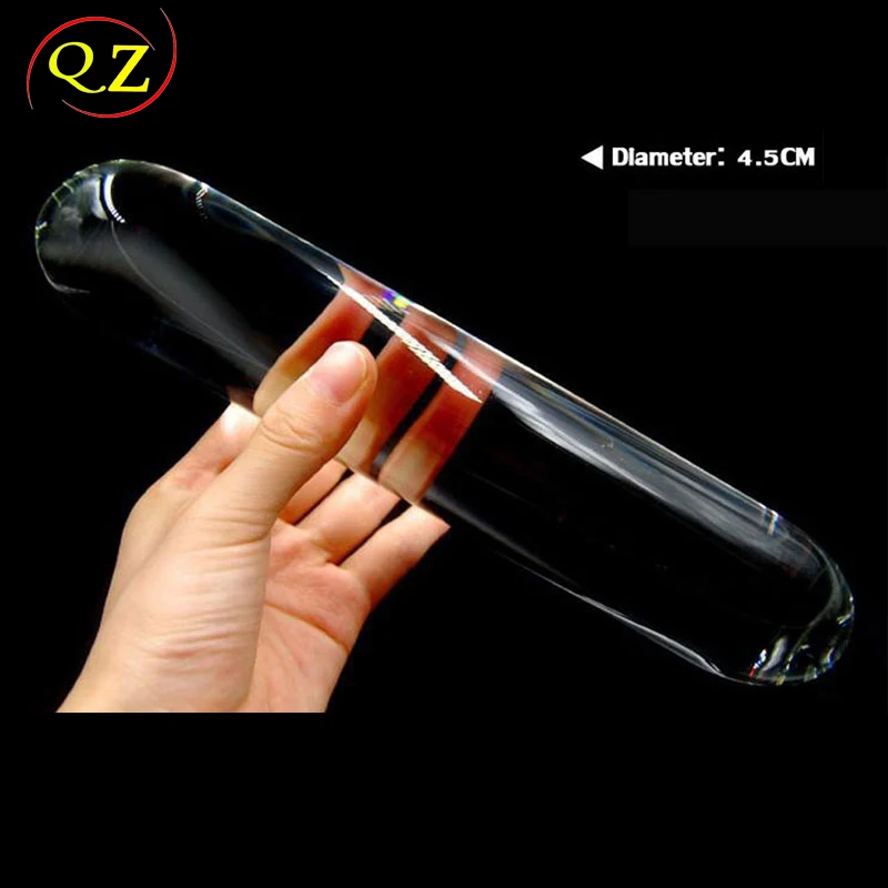 Анальный фаллоимитатор стеклянный Кристальный с двойной головкой 23 см