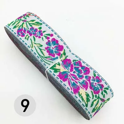 9 7 м/лот, тканая жаккардовая лента шириной 3,3 см, отделка геометрическим тотемным узором для штор и аксессуаров одежды, кружевная ткань HB188 - Цвет: 9