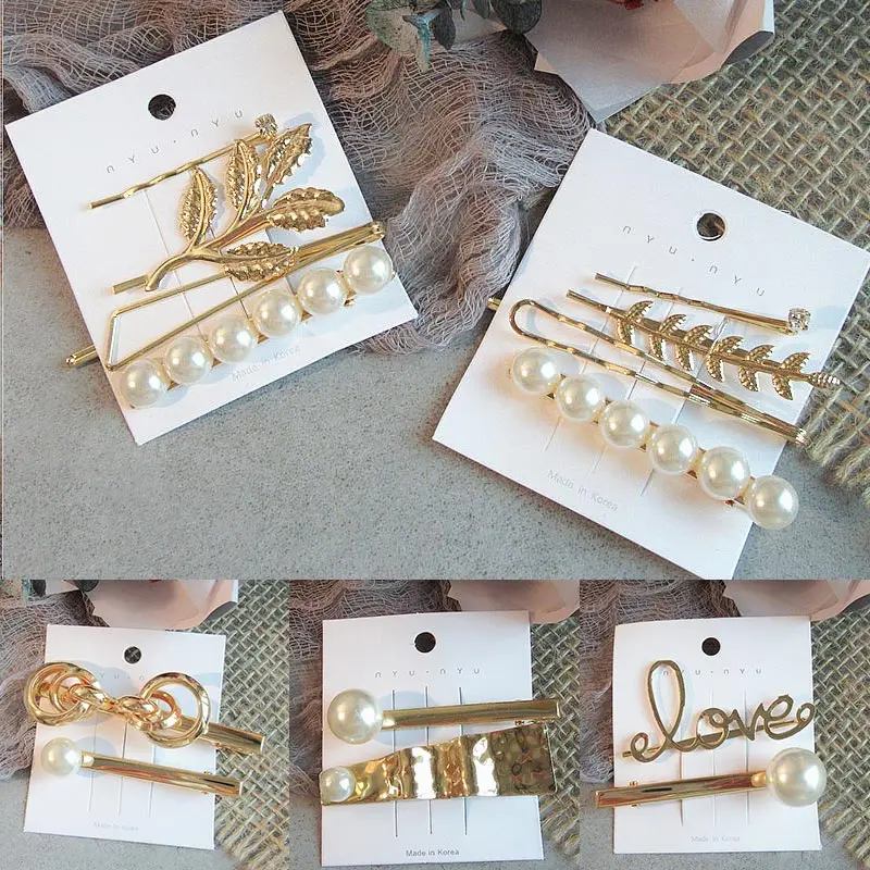 1 комплект заколки для волос с жемчугом и кристаллами| |