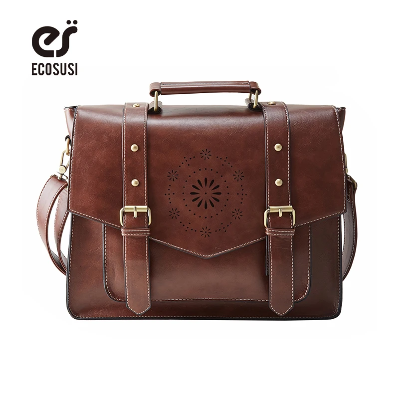 ECOSUSI ретро искусственная кожа 14 7 &quotноутбук Crossbody Briefacase курьерские Сумки для