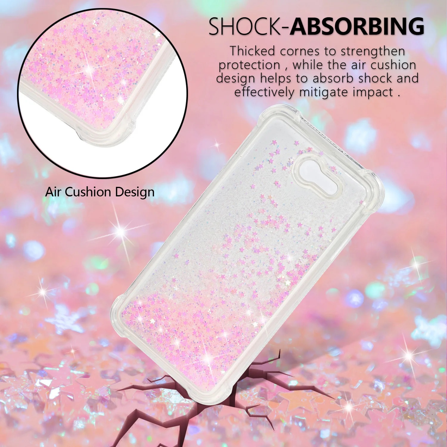 Для Samsung Galaxy J7 Perx J727 Funda Sky Pro V Dynamic Love Heart quicksand чехол Halo Wide 2 Силиконовый мягкий TPU |