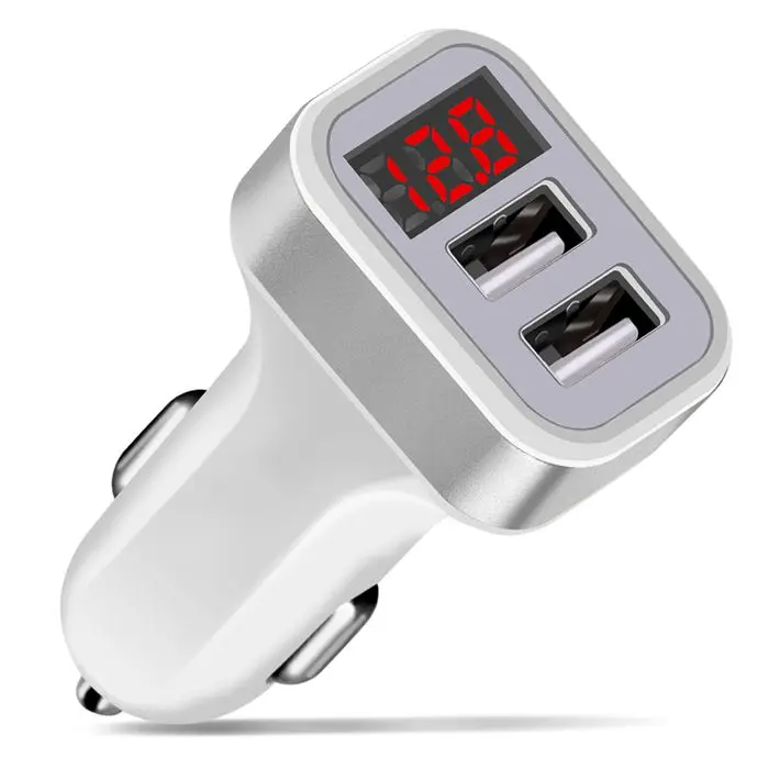 Автомобильное зарядное устройство с двумя usb-портами для iPhone 11 Pro XR, светодиодный смарт-дисплей, зарядное устройство для мобильного телефона, автомобильное зарядное устройство для планшета huawei mate 30 Pro