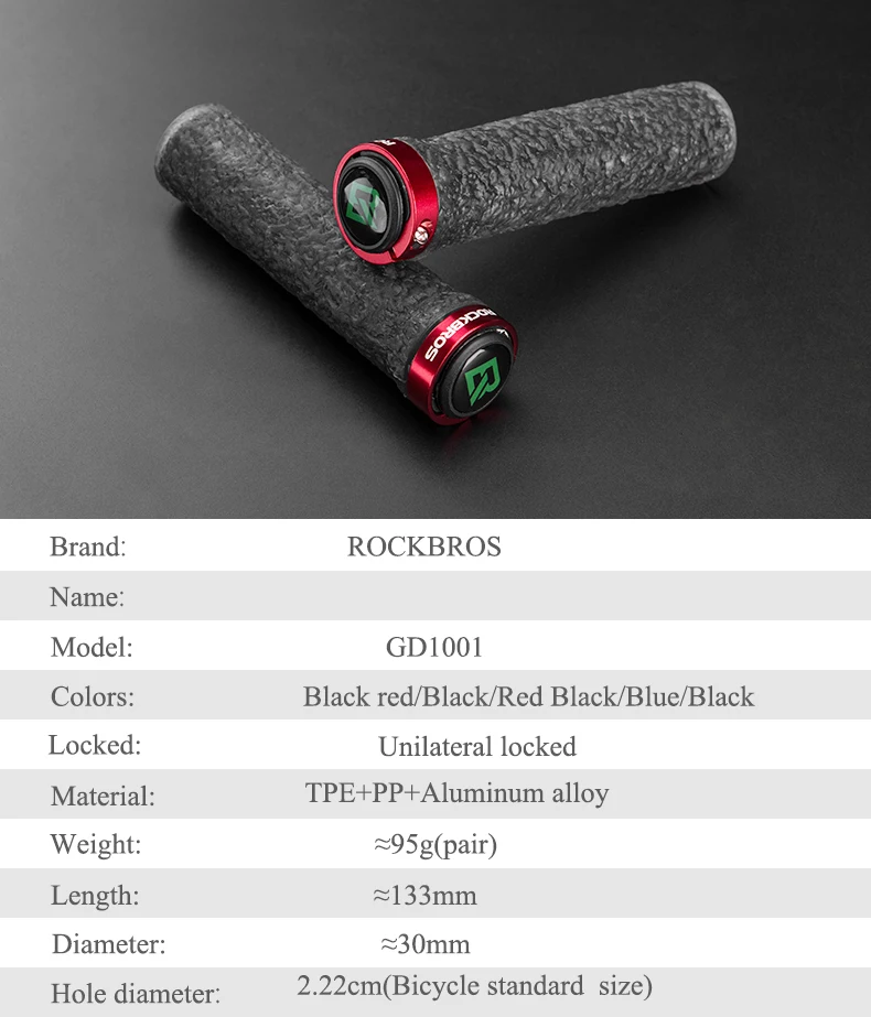 ROCKBROS MTB велосипедные ручки 95 г TPE мягкие противоударные резиновые Нескользящие ручки для велосипеда мягкие ленты аксессуары для велосипеда