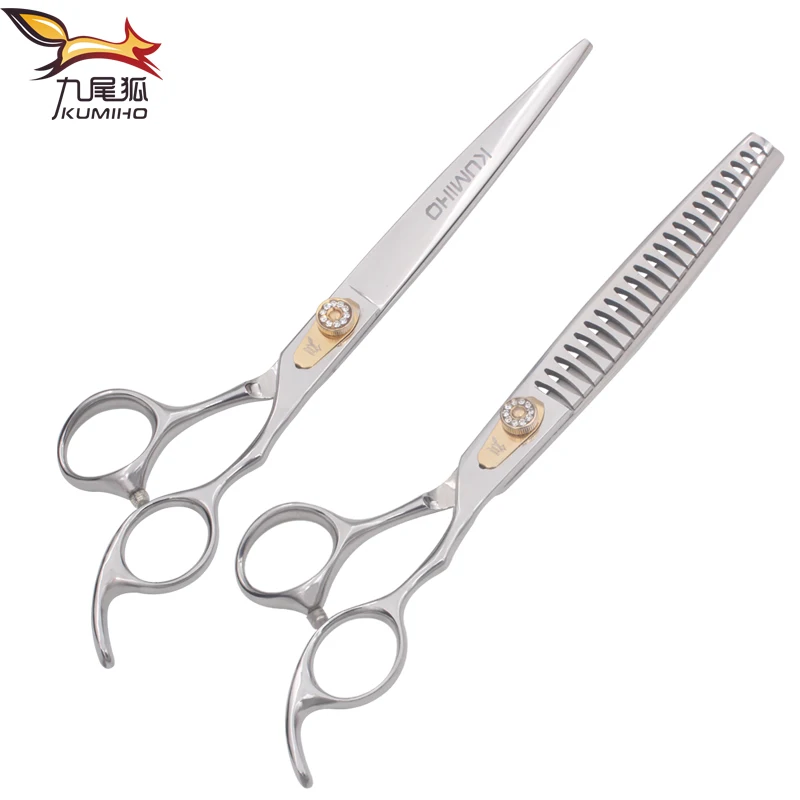 cut and chunker kit KUMIHO профессиональные 8 дюймов ножницы для домашних животных и филировочные ножницы Япония 440C чункер с 23 зубами собака инструмент для груминга и ухода за питомцем ножницы для волос - Цвет: cut and chunker kit