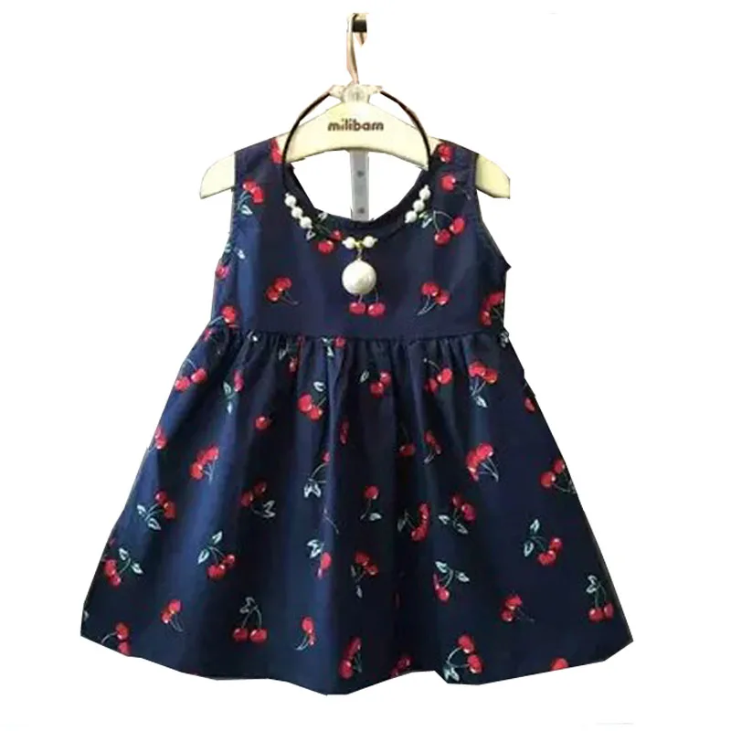 Девочка Летнее Платье Дети Подростки Рукавов Печати Шаблон Хлопка Платья Одежда