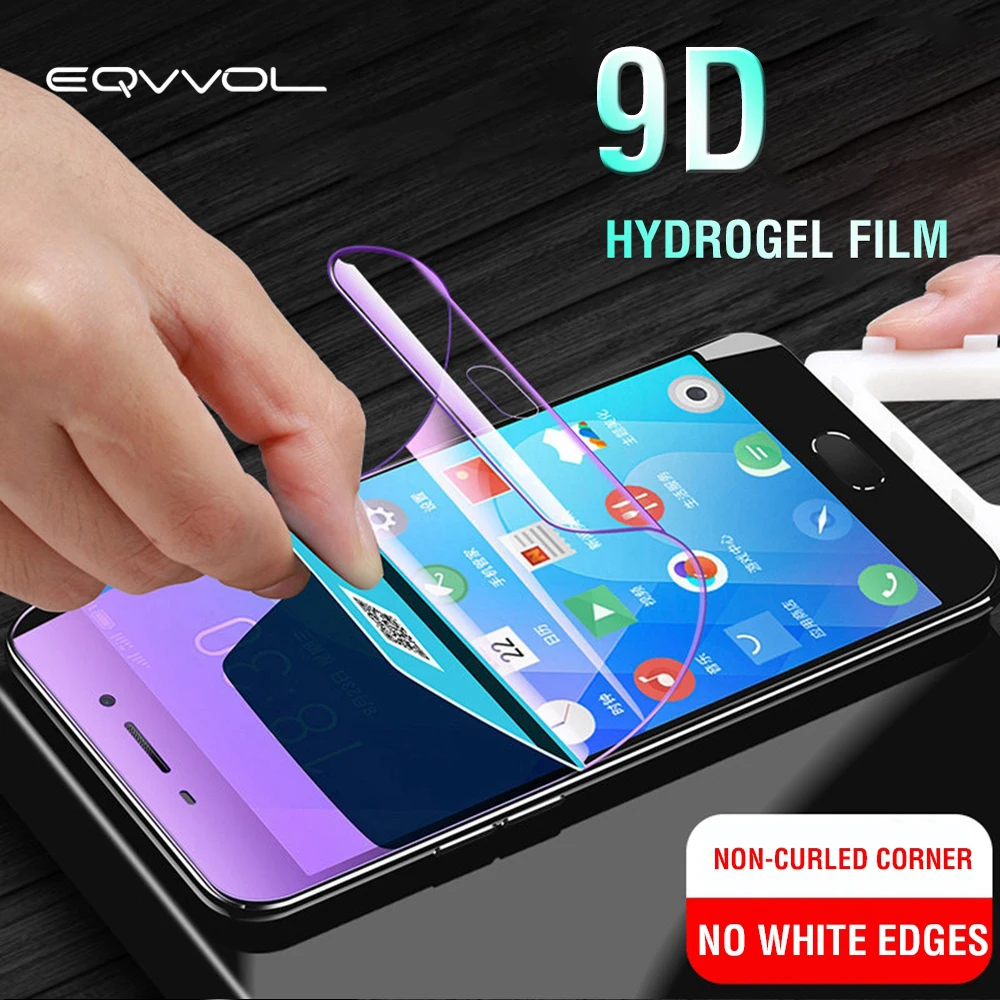 Eqvvol 9D полное покрытие мягкая Гидрогелевая пленка для Xiaomi 8 6 5 6X SE Защита экрана Mi Mix