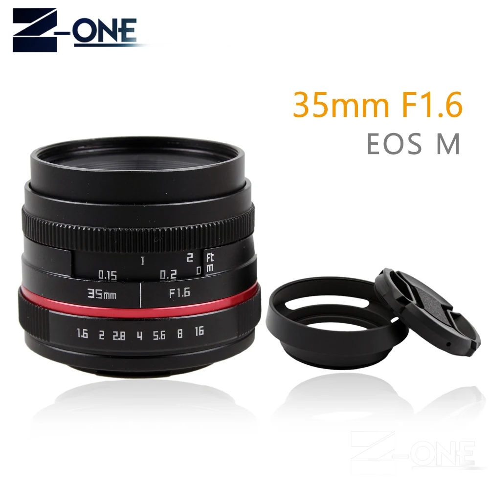 Красный 35 мм F1.6 ручной широкоугольный объектив для Canon EOS M M2 M3 M5 M6 M10 M100