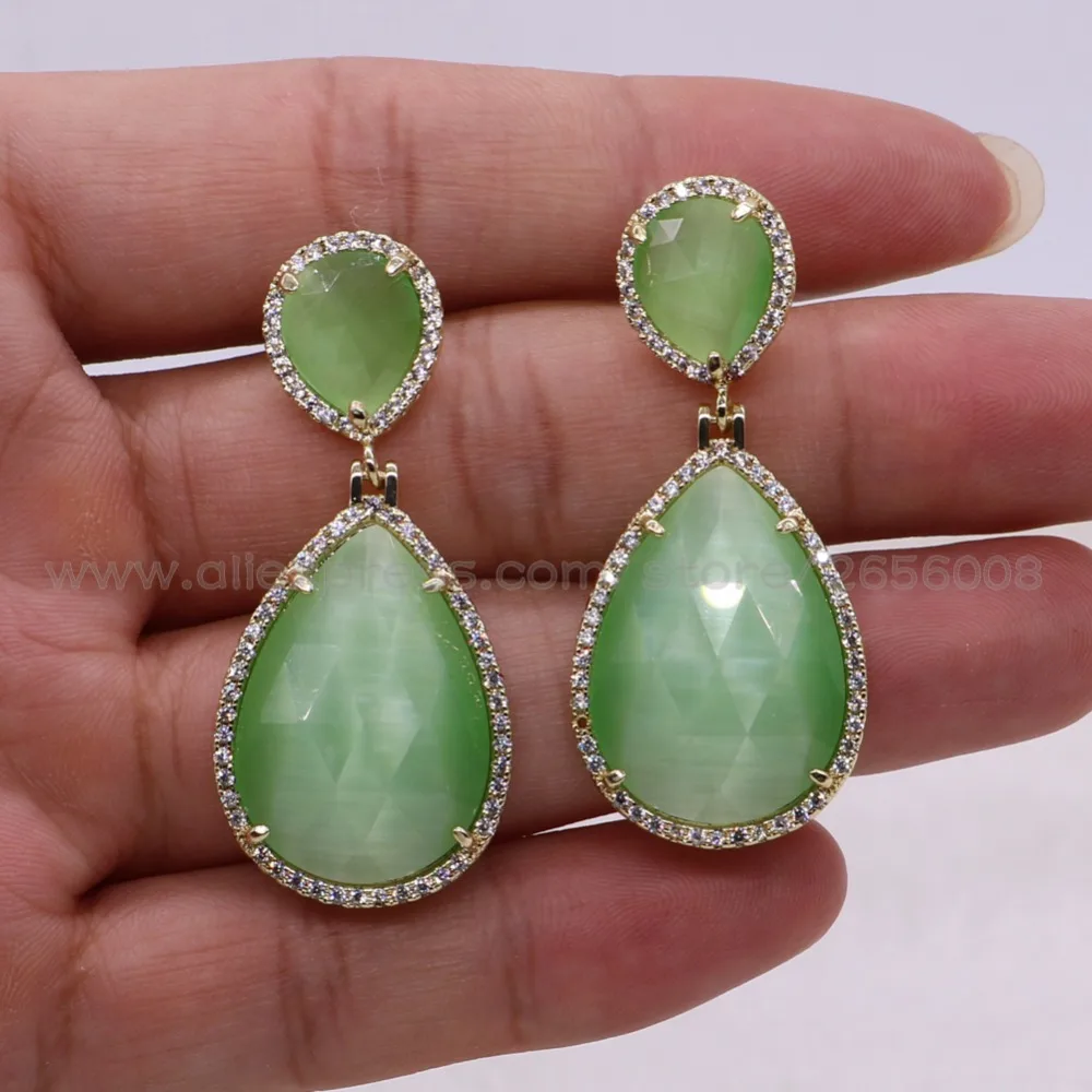 6 пар высококачественные серьги из граненого камня модные ювелирные изделия