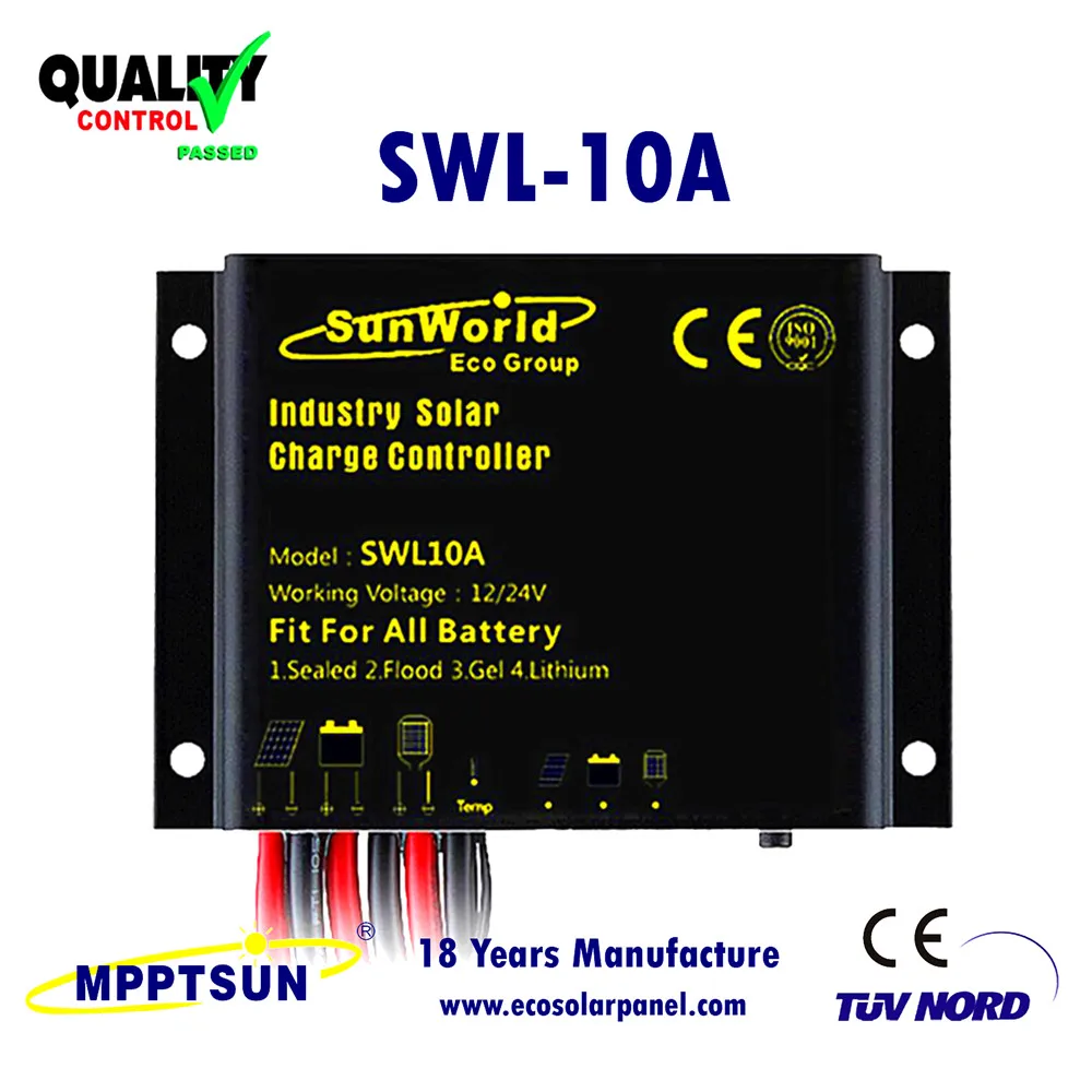 Литиевый аккумулятор 10A12V/24 В СВЕТОДИОДНЫЙ Контроллер заряда регулятор солнечной
