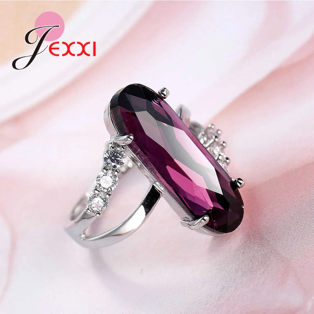 Массивное большое кольцо с фиолетовым камнем из стерлингового серебра 925 пробы