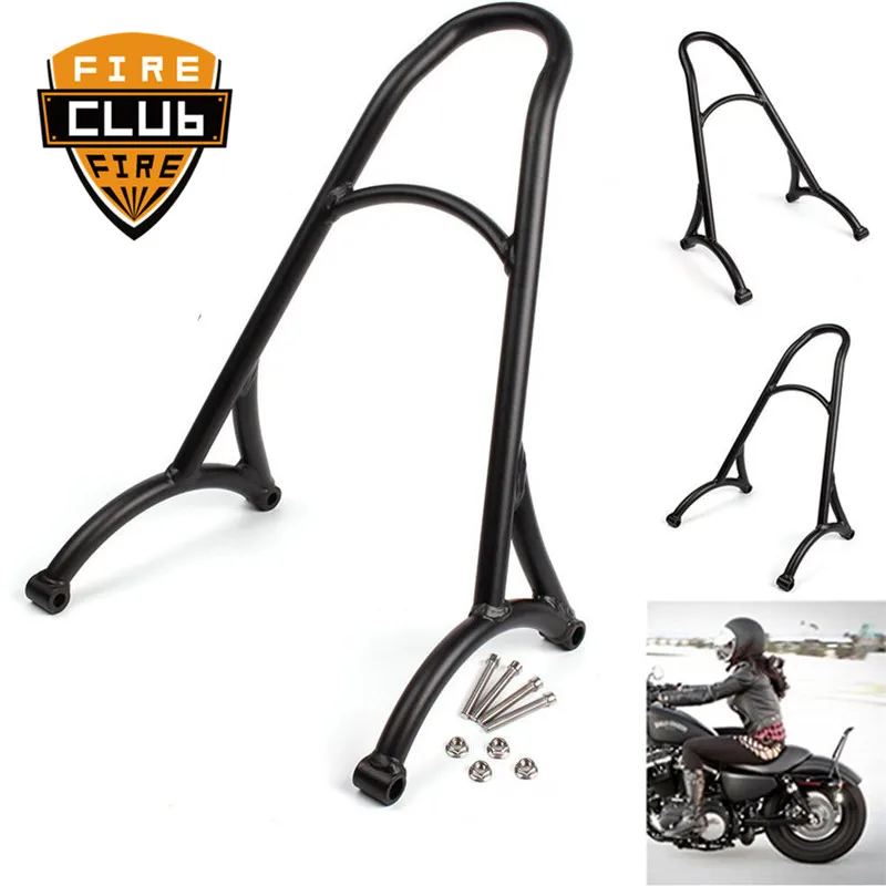 Черный хром короткий пассажирский Sissy бар спинка мотоцикла для Harley 883 XL1200 1200 Forty