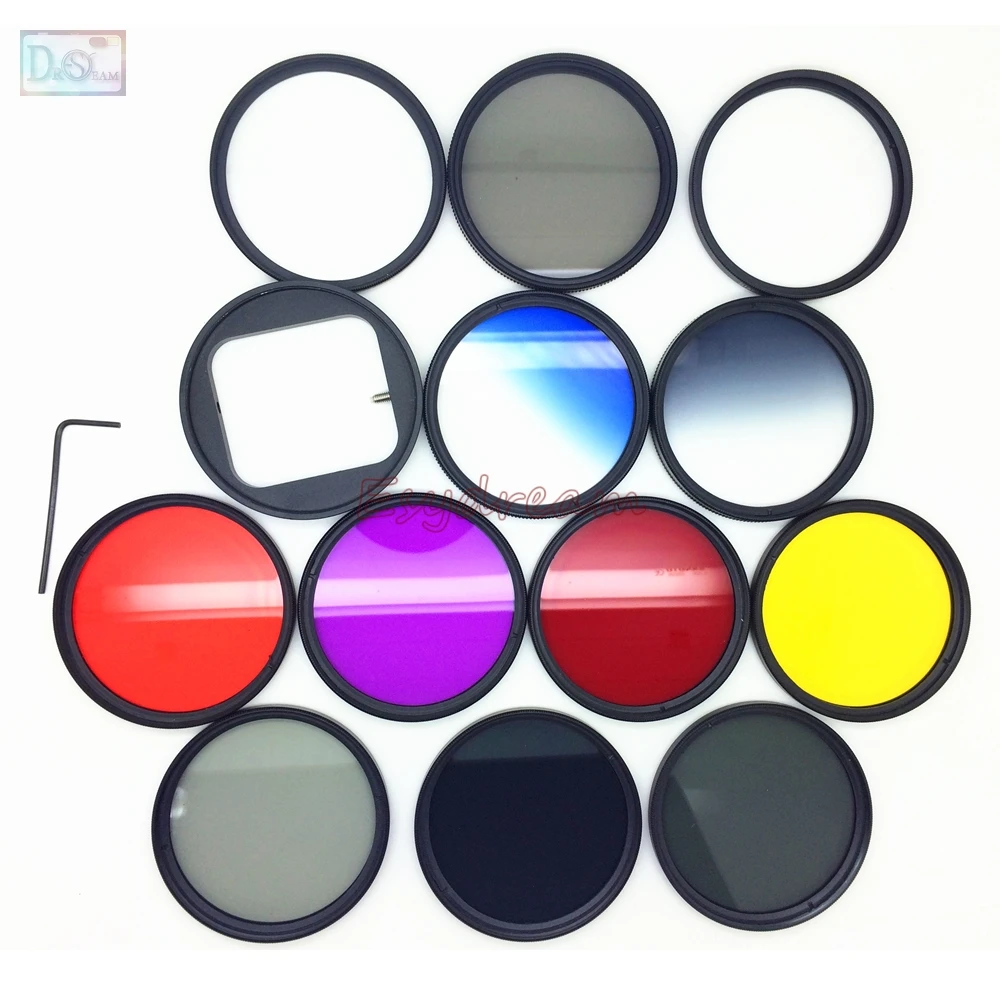 Комплект фильтров 58 мм UV CPL FLD Red Yellow Star8 ND2 ND4 ND8 Grad Blue/Grey для Gopro Hero5 Black Gopro5