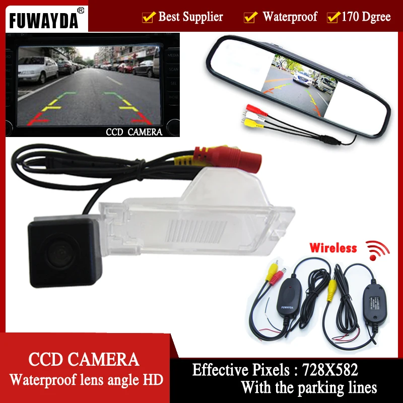 FUWAYDA Беспроводная цветная CCD камера заднего вида для Ford Edge Escape Mercury Mariner 4 3 дюймовый