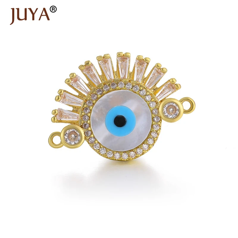 Juya 2019 Women Summer Bracelet Shell and Zircon Crystal Lucky Turkish Evil Eye Bracelets Bangle Femme Jewelry bransoletki | Украшения и