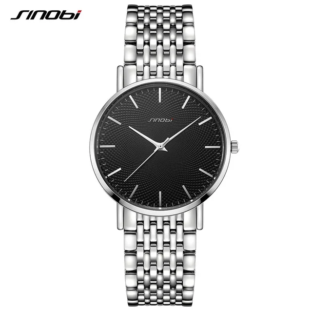 black sliver women SINOBI Женские кварцевые часы, модные бизнес часы, женские часы для влюбленных, Топ бренд, роскошные часы, Relogio Masculino - Color: black sliver women