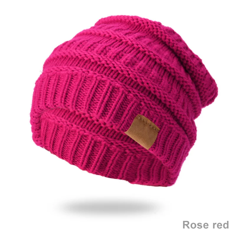 Зимние шапки уличная шляпа теплые лыжные мешковатые мягкие вязаные