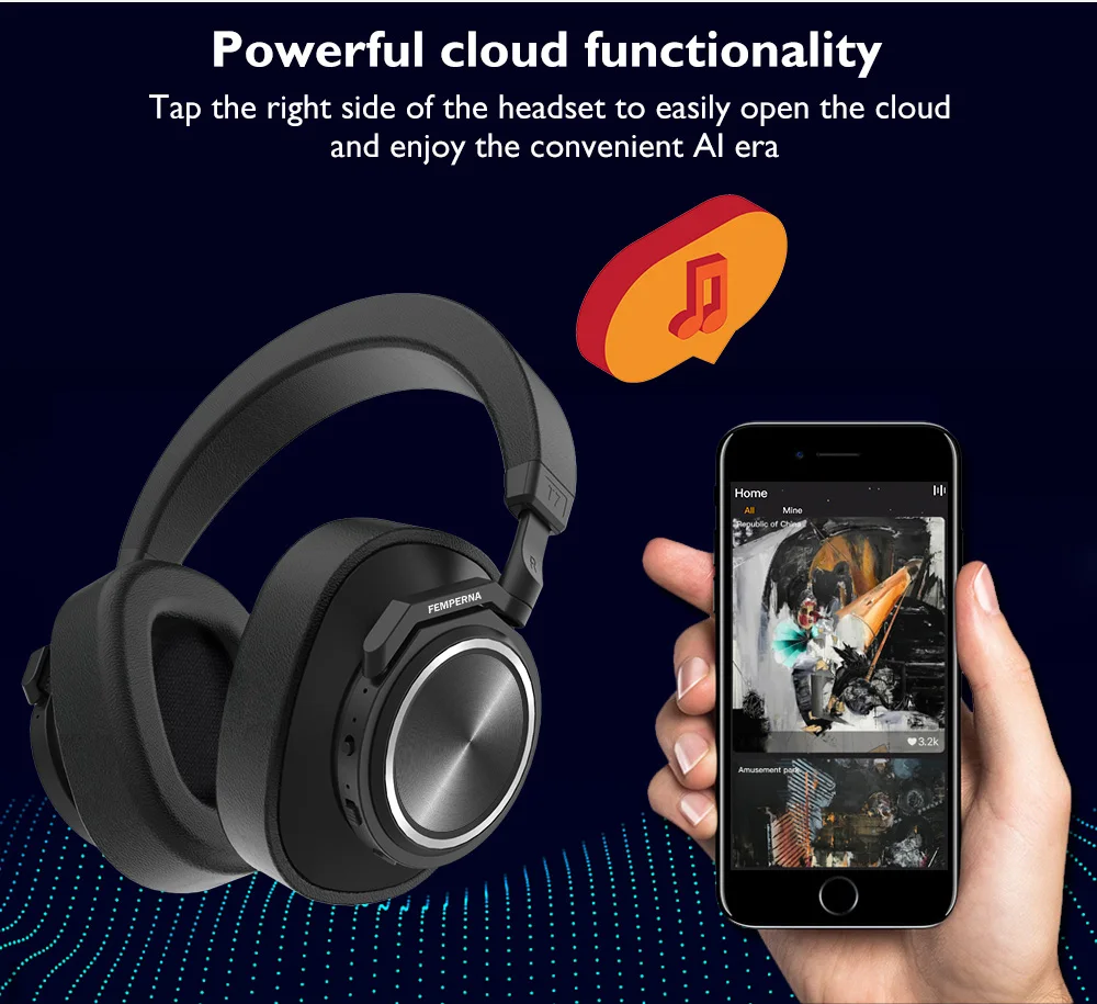 Femperna Bluetooth 5,0 беспроводные наушники для телефонов и музыки с распознаванием лица наушники с шумоподавлением