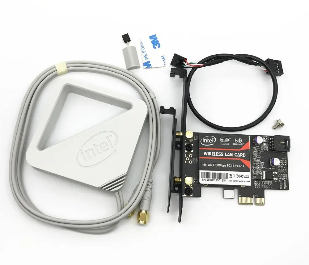 With Intel antenna С внешней антенной Intel 9260 AC 9260AC 9260NGW MU-MIMO Bluetooth 5,0 PCI-E PCIe 1x X1 настольная карта - Цвет: With Intel antenna