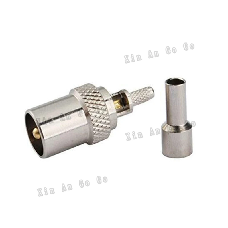 RCA штекер обжим RF Coxial разъем TV IEC прямой для коаксиального кабеля RG316 RG174 LMR100