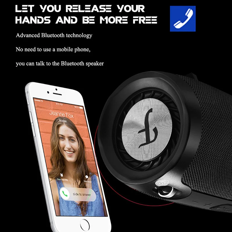 Bluetooth Колонка портативная Водонепроницаемая с поддержкой TF карты и FM
