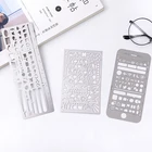 Креативная многофункциональная линейка из нержавеющей стали, полые трафареты для рисования, металлические школьные линейки, Канцтовары