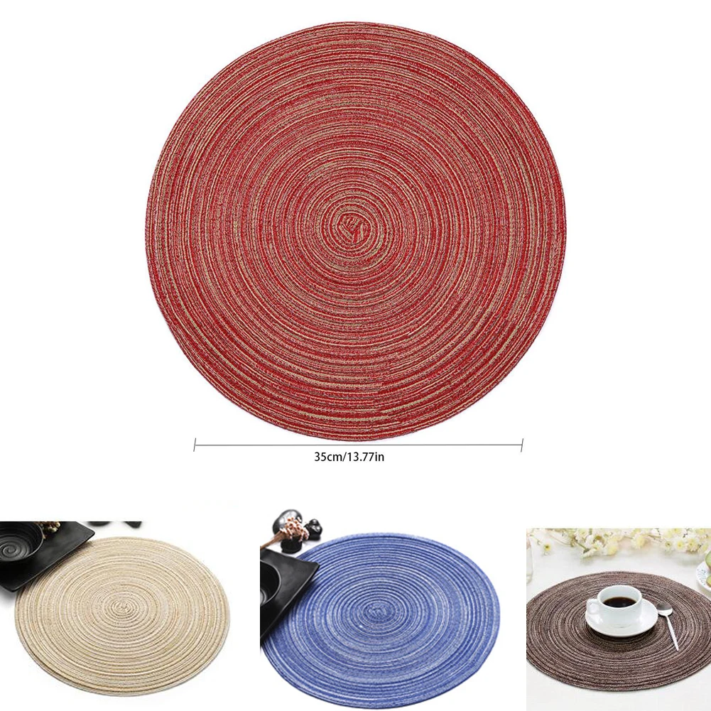 1 шт. столовые приборы круглые приборы-моющиеся коврики хлопковые (синий) синий |