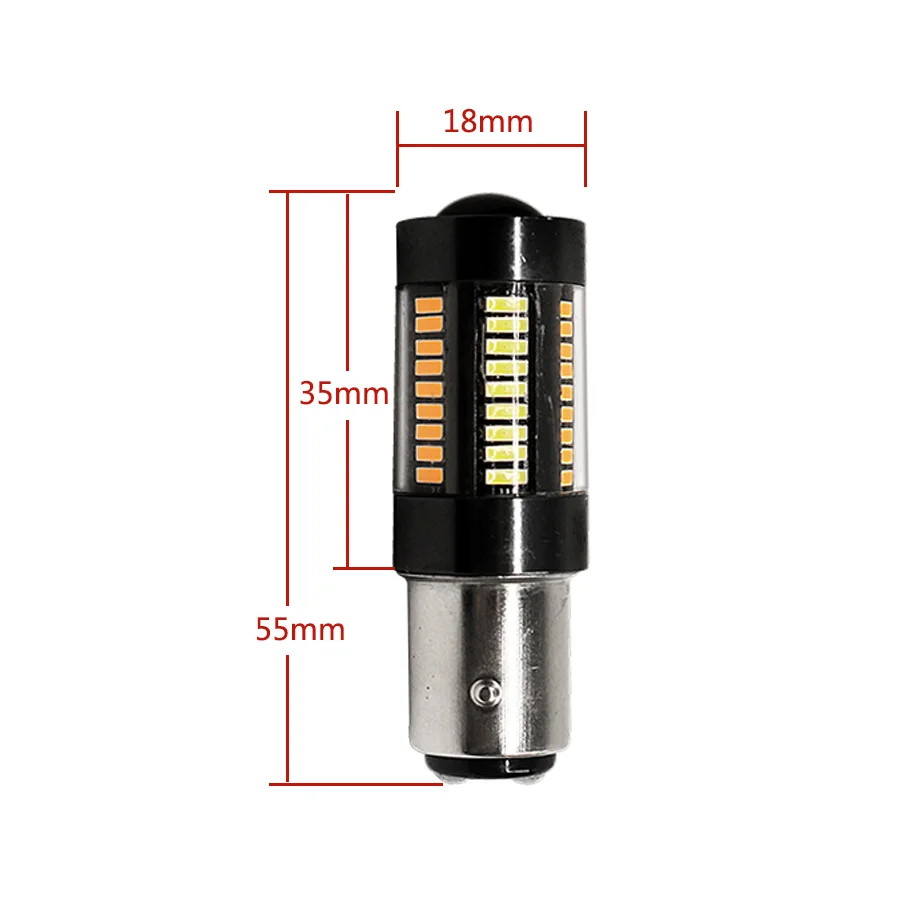 2 шт. двойной цвет 1157 BAY15D светодиодный 4014 66SMD T20 7443 светодиодный Белый Желтый переключатель лампы автомобиля тормозной фонарь передний указатель поворота светильник DRL