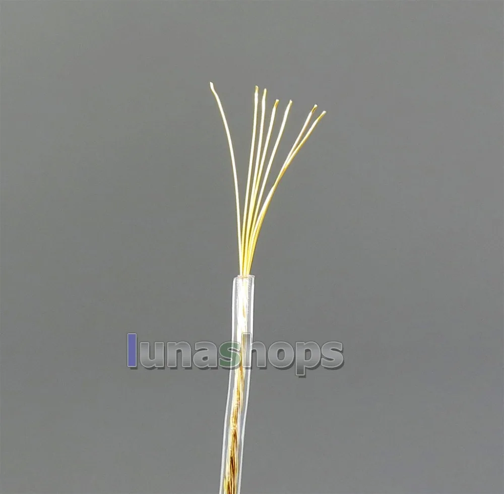 LN006210 8*(7*0,14 мм) 8 ядер 99.99% чистое серебро+ Позолоченные Наушники DIY пользовательский кабель(не Telf) 8*1,15 мм OD: 4 мм acrolink