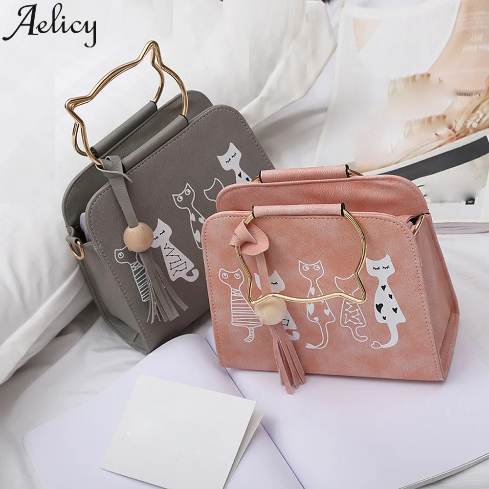 Aelicy 2019 модная женская сумка через плечо с рисунком кошки кролика животного