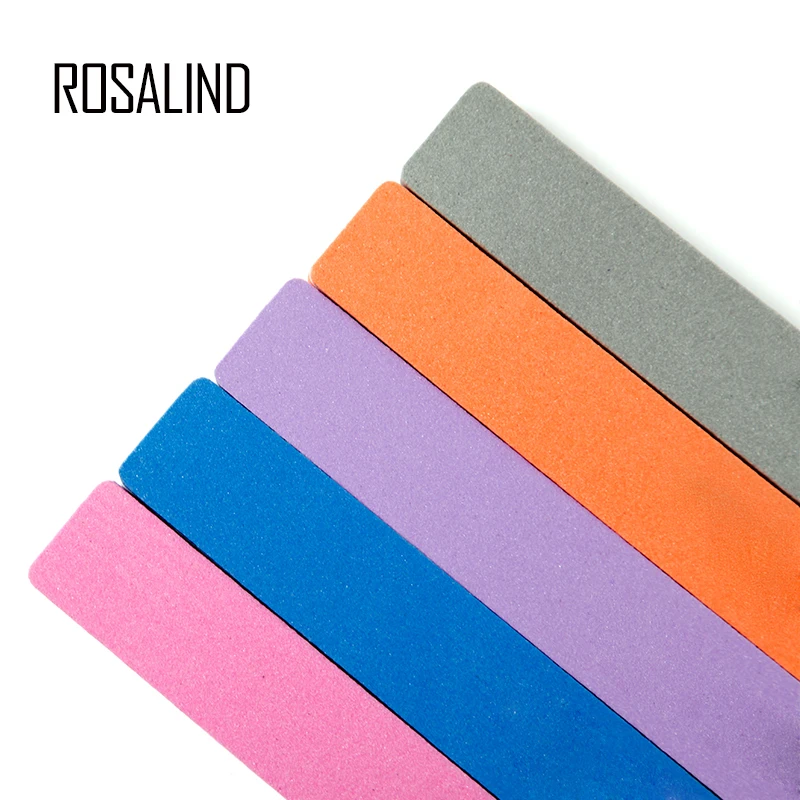 ROSALIND 1 шт. губка 5 цветов ногтей буфера Профессиональная мягкая пилка для