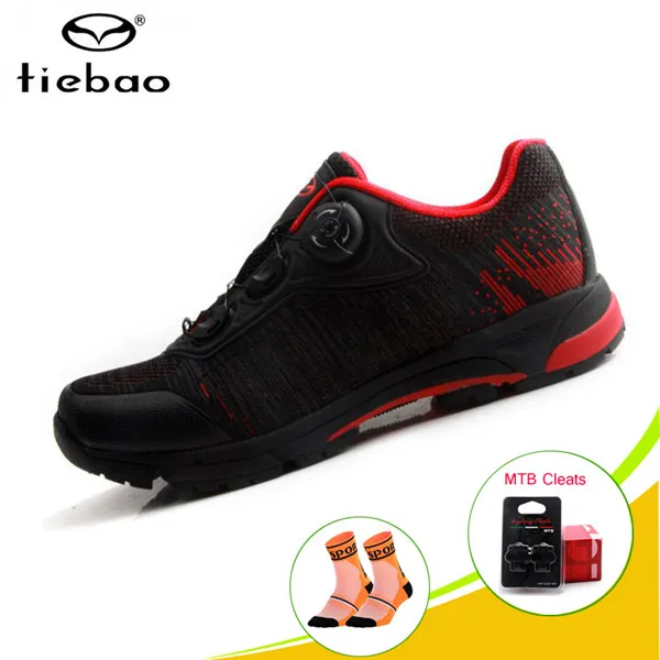 Cleats with 1766 R TIEBAO, обувь для велоспорта, женские и мужские кроссовки для горного велосипеда, самозакрывающаяся обувь для езды на велосипеде, bicicleta triatlon SPD, обувь для педалей - Цвет: Cleats with 1766 R