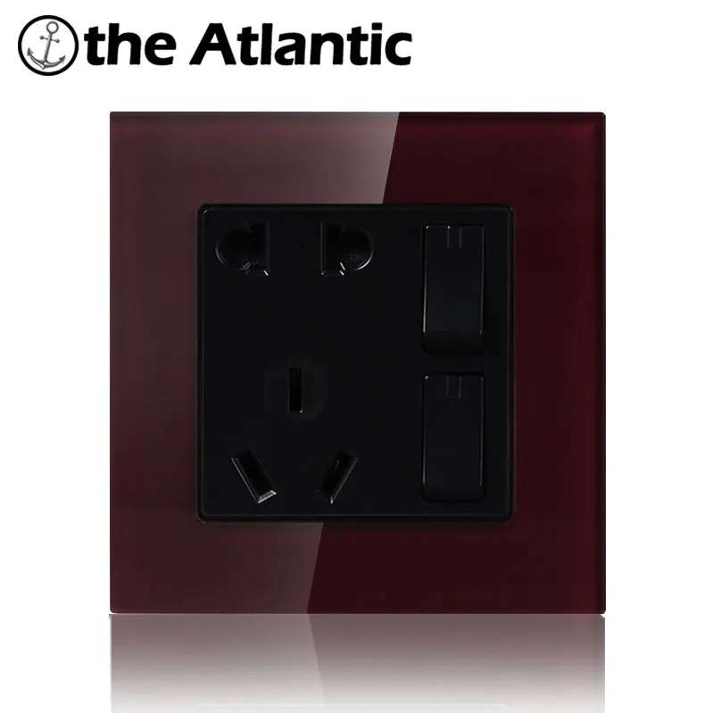 Atlantic 4 цвета 16A универсальная переключаемая 2 банды кнопка с 5 отверстиями розетка