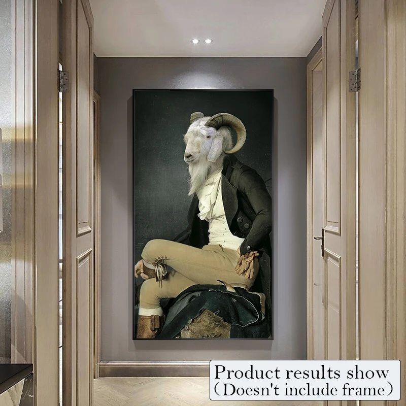 Джентльмена холст картины Wall Art постеры с животными и принтами модные