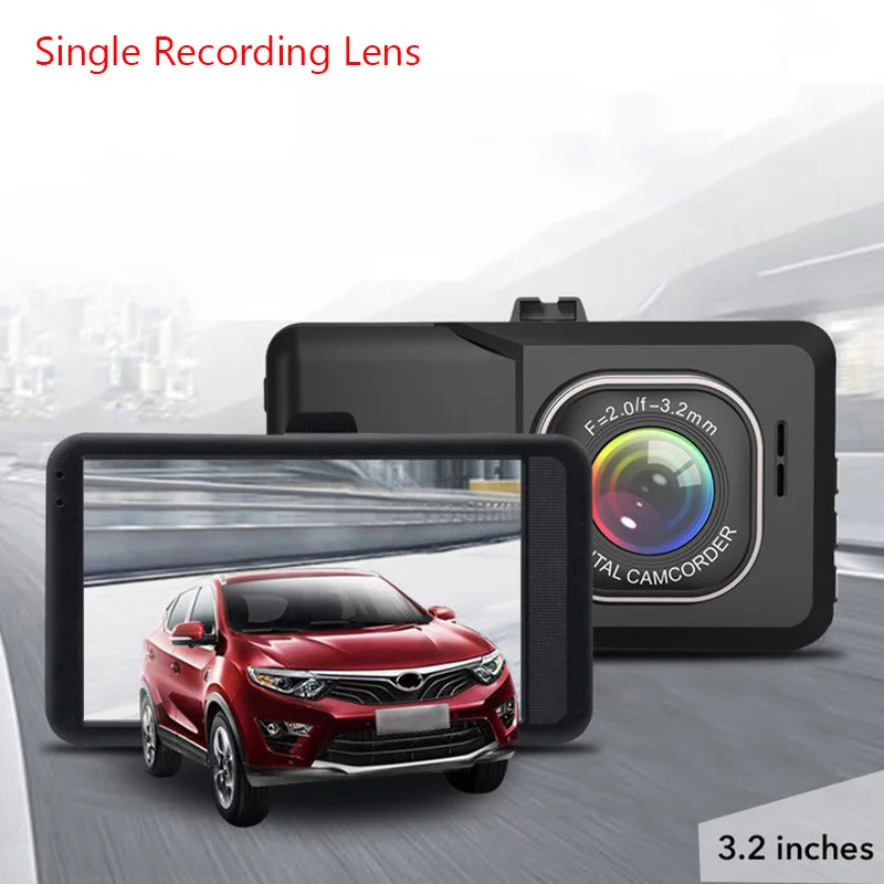 Single Lens Full HD 1080P Автомобильный видеорегистратор Камера авто 3/3. 2 дюймов зеркало заднего вида цифровой видеорегистратор один/Двойной Объектив Скрытый рекордер вождения - Название цвета: Single Lens
