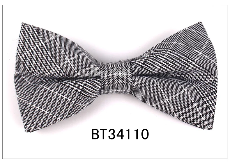 BT34110 Модный галстук-бабочка для мужчин, Классическая клетчатая галстук-бабочка для бизнеса, свадьбы, бант, для взрослых, хлопок, мужские бабочки, галстуки, желтый галстук - Цвет: BT34110