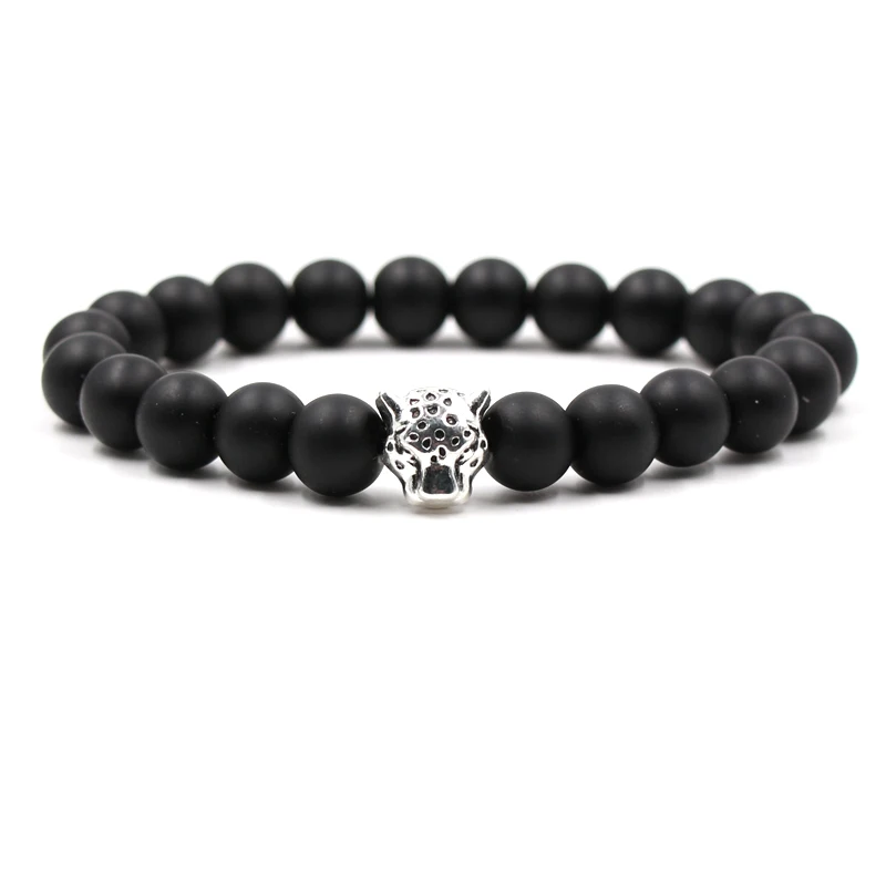2019 Новый 10 мм черный Лава вулканический камень A level Tiger Eye Stone Серебряный
