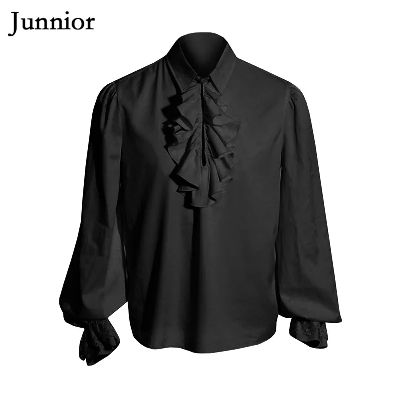 Для мужчин трепал Рубашка Блузки человек драма костюмы Camisa Hombre средневековый
