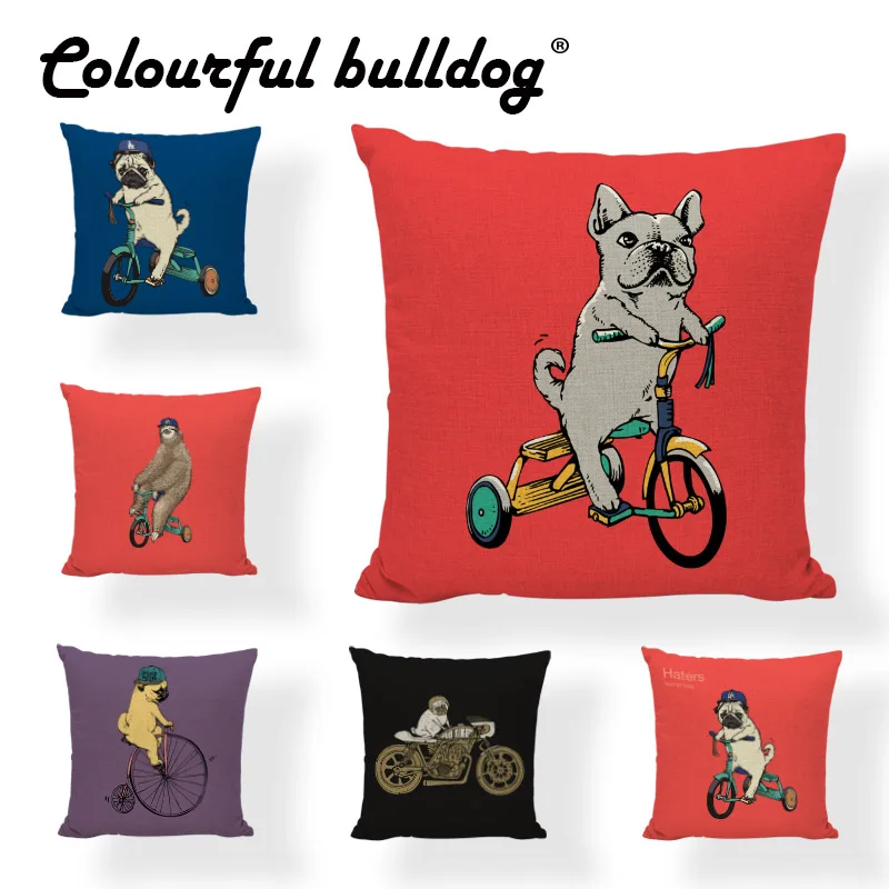 Винтажный чехол для дивана в стиле французского стиля 43 х43 см|cushion cover|bulldog pillowcover