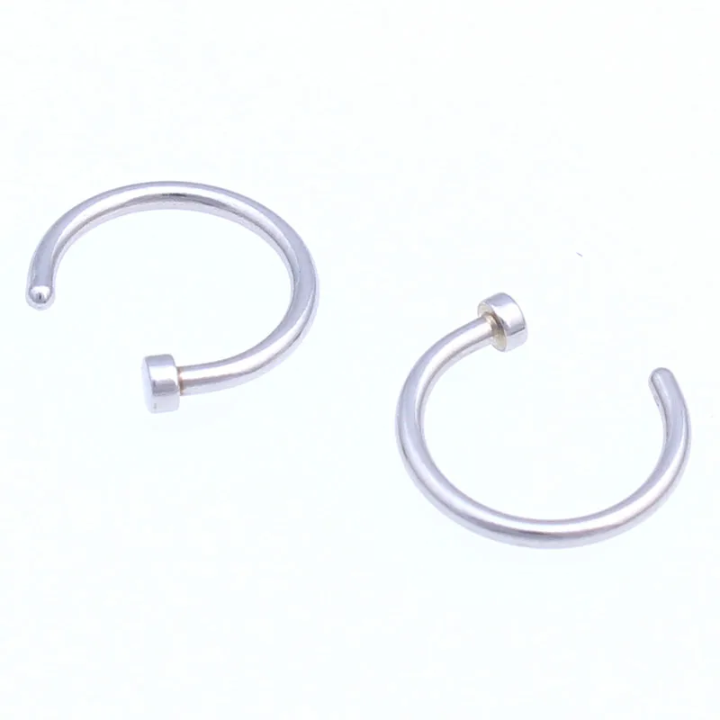 silver 8mm 10 шт. маленькие классические милые открытые кольца из нержавеющей стали кольцо для носа серьги для пирсинга тела для женщин 8 мм 5 цветов - Окраска металла: silver 8mm