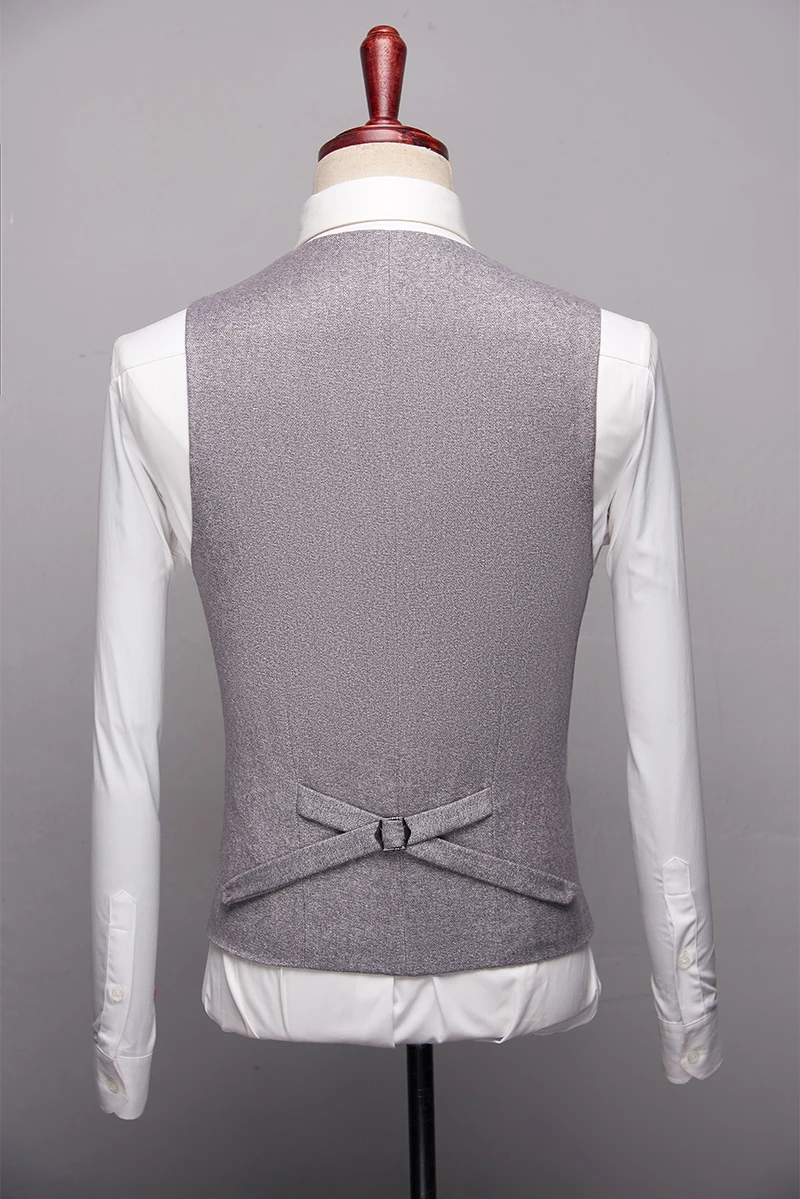 Серые черные костюмы для мужчин люксовый бренд Slim Fit Мужские костюмы высокое качество 3 шт костюм жениха Свадебная куртка брюки жилет