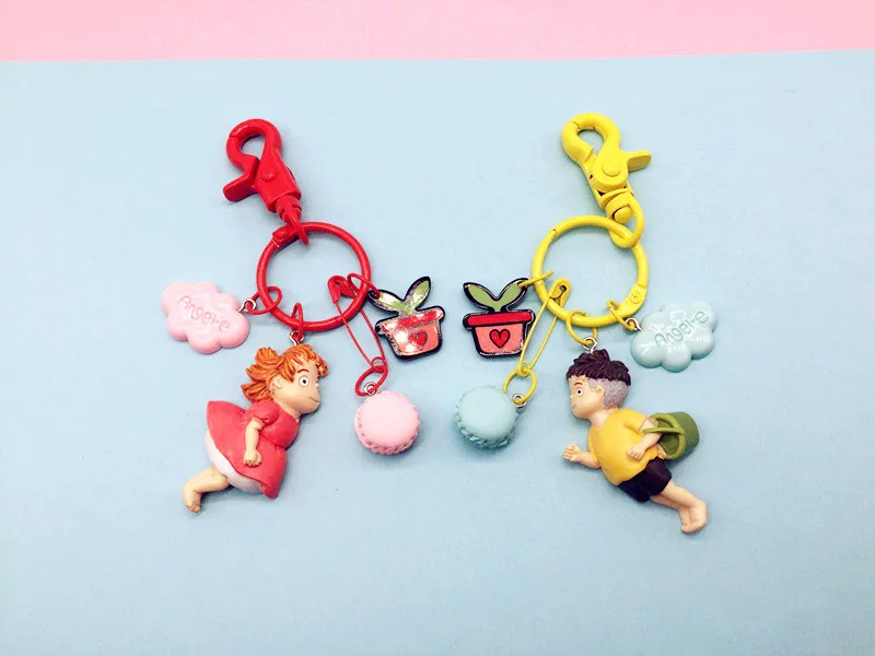 Новый брелок для ключей Ponyo on the Cliff Character Model подходит женских сумок аксессуаров