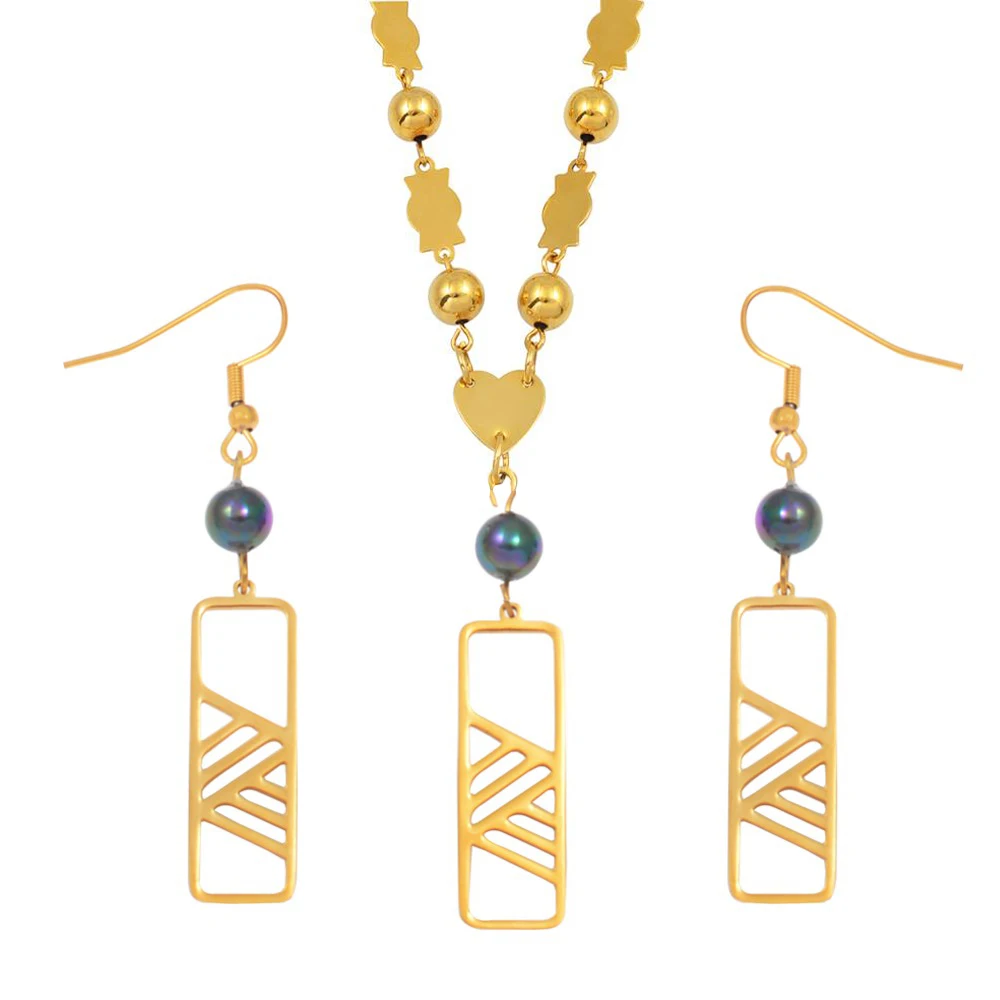 Комплект украшений Anniyo из Микронезии подвеска шарики ожерелья серьги болотные