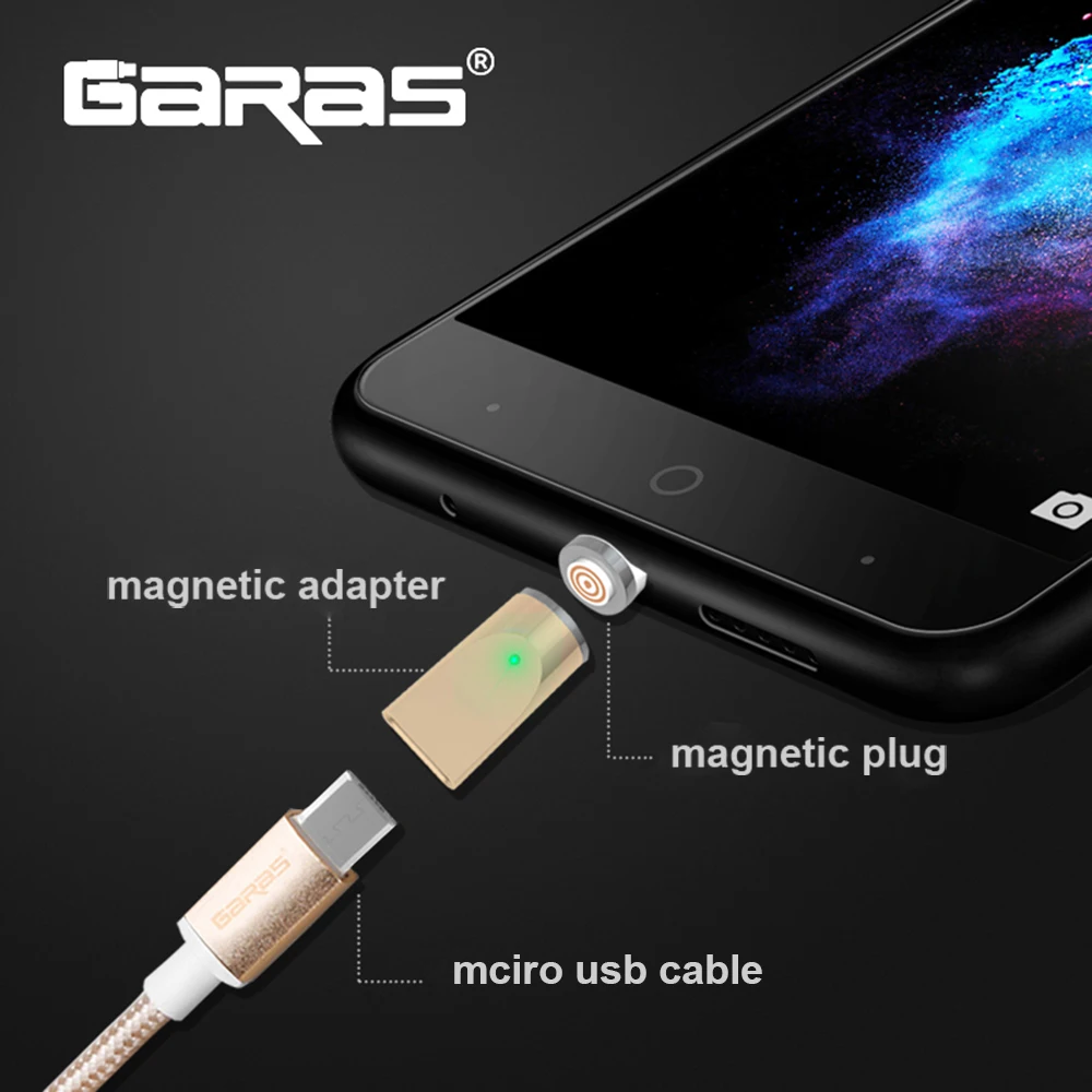 GARAS Магнитная Micro USB адаптер для iphone/Micro/usb type c Зарядное устройство и Магнит данных адаптер для samsung /Xiaomi/huawei/LG